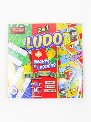 2 in 1 LUDO   Snakes And Ladders Set - 12" x 12"