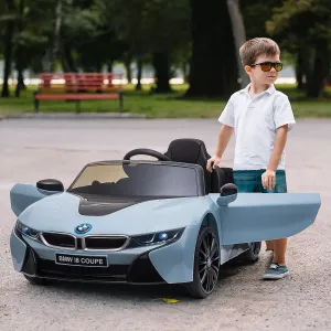 Aosom Licensed Electric BMW I8 Coupe Children's Toy battery operated, 6 V, with remote control musical sound light, MP3, hanging wheels for children 37 years old, 96 months blue Aosom