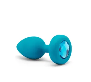 B-Vibe Vibrating Jewel Plug Small/Medium - Aqua