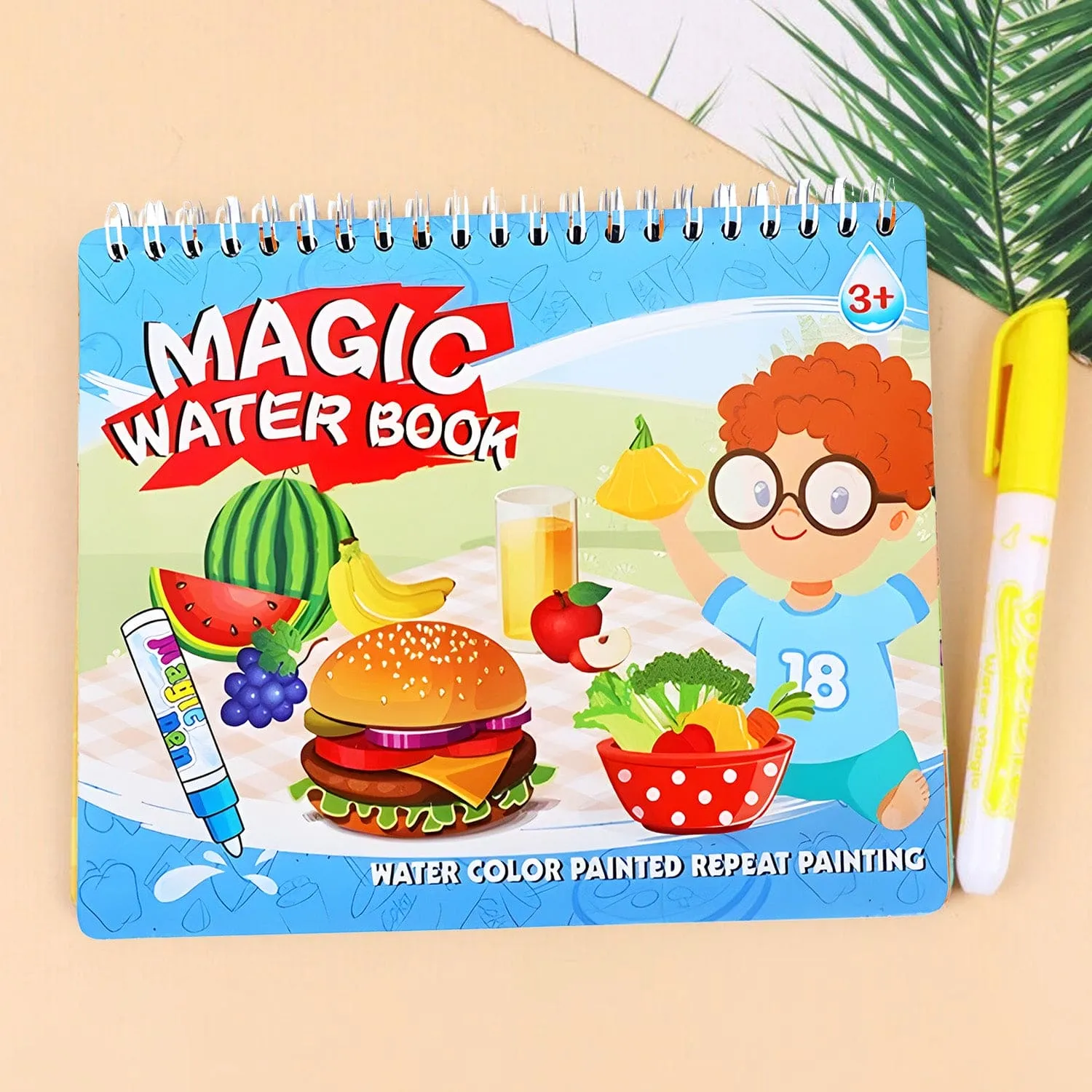 Baby Moo Fantastic Food Reusable Magic Water Colouring Book - Blue