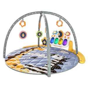 Baby play mat, play gym, bluetooth activity mat with hanging rattle lights and music, kick play toy for newborn 0 Month 