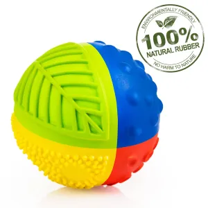 CaaOcho Natural Rubber Toys - Sensory Ball Rainbow 3" - 100% Pure Natural Rubber