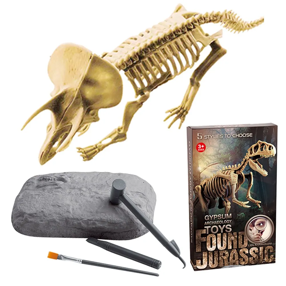 Children Simulation Dinosaur Toys DIY Dinosaur Digging Toys Jurassic Animal Dinosaur Skeleton Fossil 3D Puzzle Toy