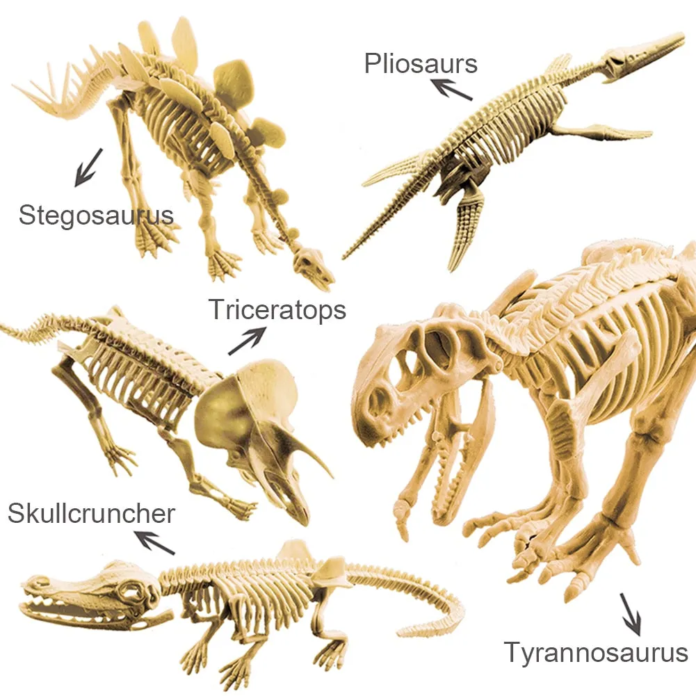 Children Simulation Dinosaur Toys DIY Dinosaur Digging Toys Jurassic Animal Dinosaur Skeleton Fossil 3D Puzzle Toy