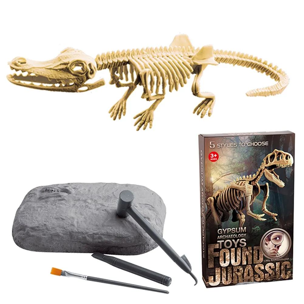 Children Simulation Dinosaur Toys DIY Dinosaur Digging Toys Jurassic Animal Dinosaur Skeleton Fossil 3D Puzzle Toy