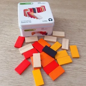 Children Wooden Puzzle Domino Tangram Toys Early Learning Education Intelligence Kids Interactive Game Toys with Retail Box