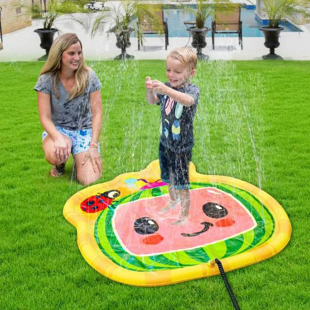 Colorful Water Sprinkler Splash Pad Toy for Kids Yellow, Green, Red, 45'' Dia