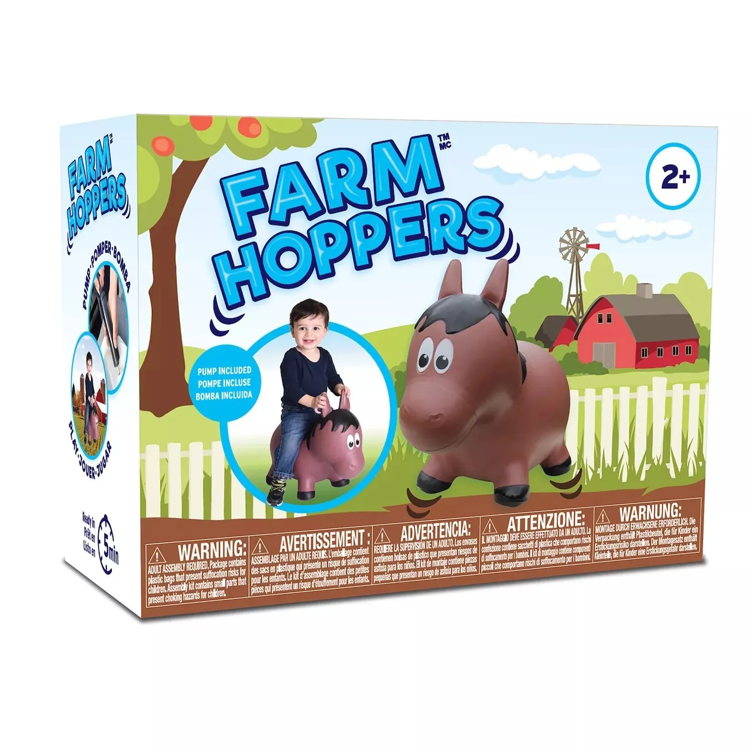 Farm Hoppers Inflatable Horse Hopper Toy, Orange