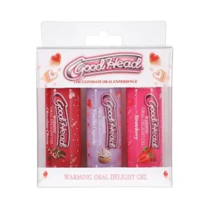 Goodhead Warming Oral Delight Gel Pack - 2 Oz Strawberry/vanilla Cupcake/chocolate Cherry