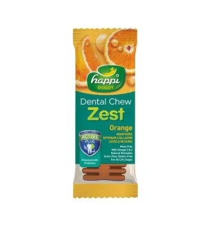 Happi Skippi (Happi Doggy) ZEST Dental Dog Chews (Orange)