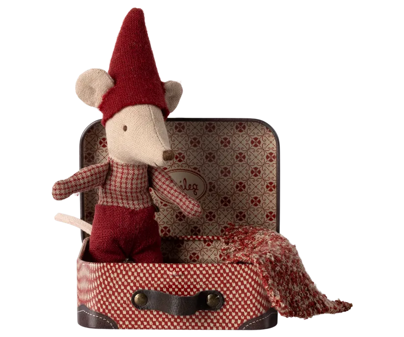 Heirloom Quality Toys | Christmas Mouse, Baby in a Suitcase | Maileg