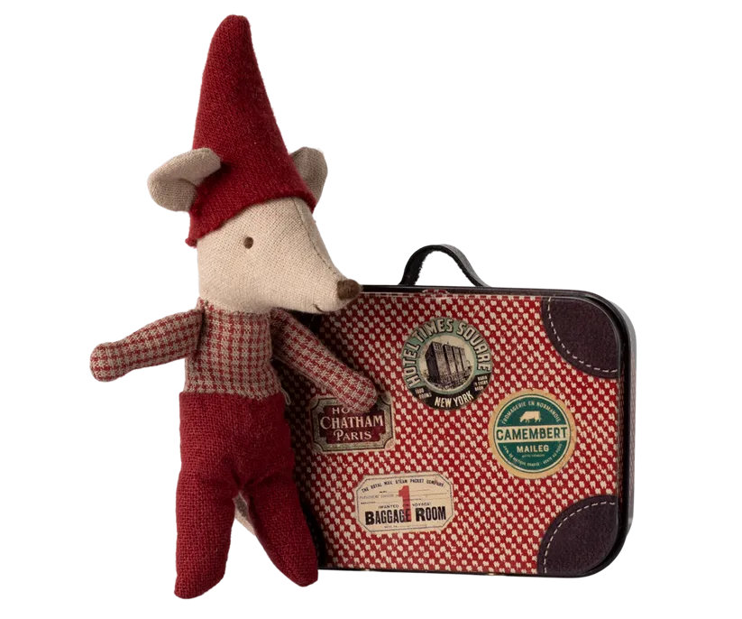 Heirloom Quality Toys | Christmas Mouse, Baby in a Suitcase | Maileg