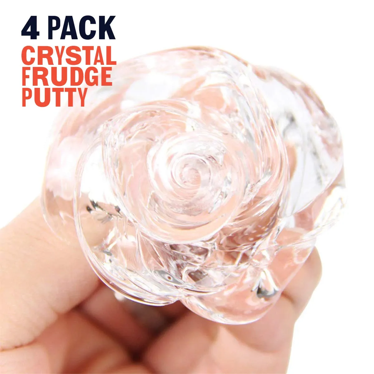 Kicko Crystal Frudge Putty - 4 Pack - 1.75 oz. per Container, Ideal for Sensory