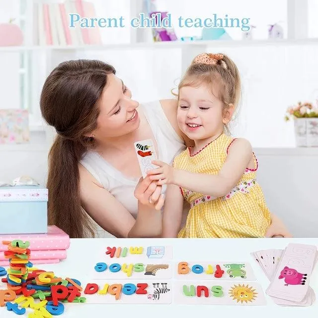 Montessori See and Spell Learning Toy - Educational Spelling Puzzle for Kids