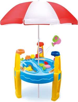 Sand and Water Table Toy Set with Umbrella