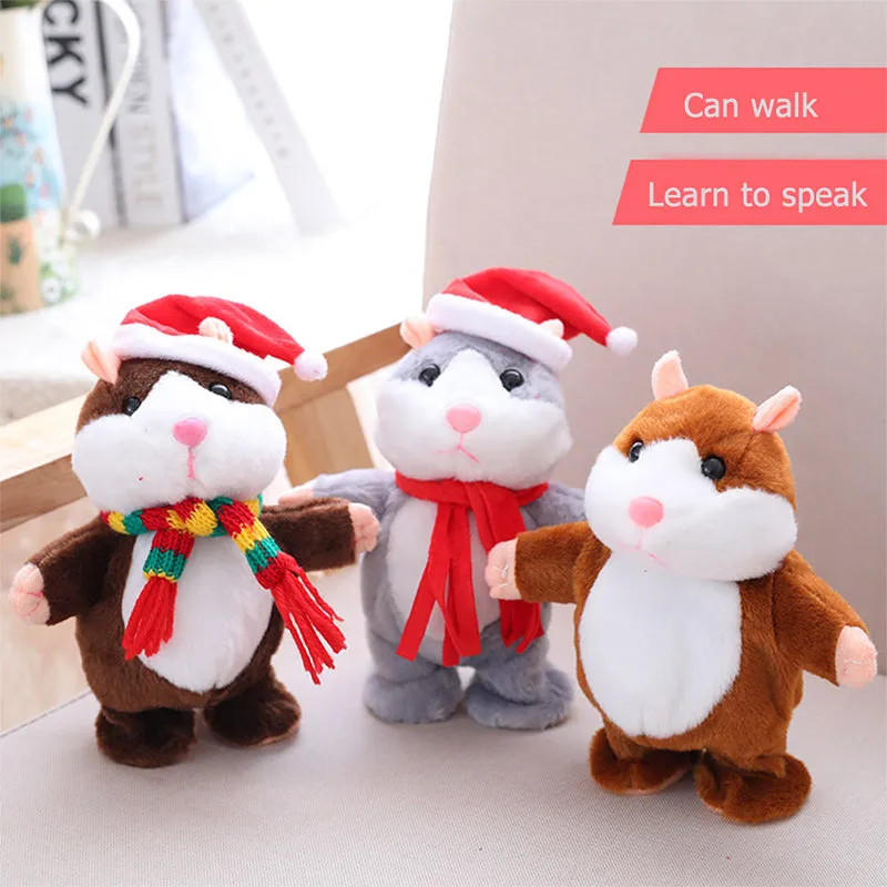 Talking Hamster Plush Christmas Early Learning Interactive Toy