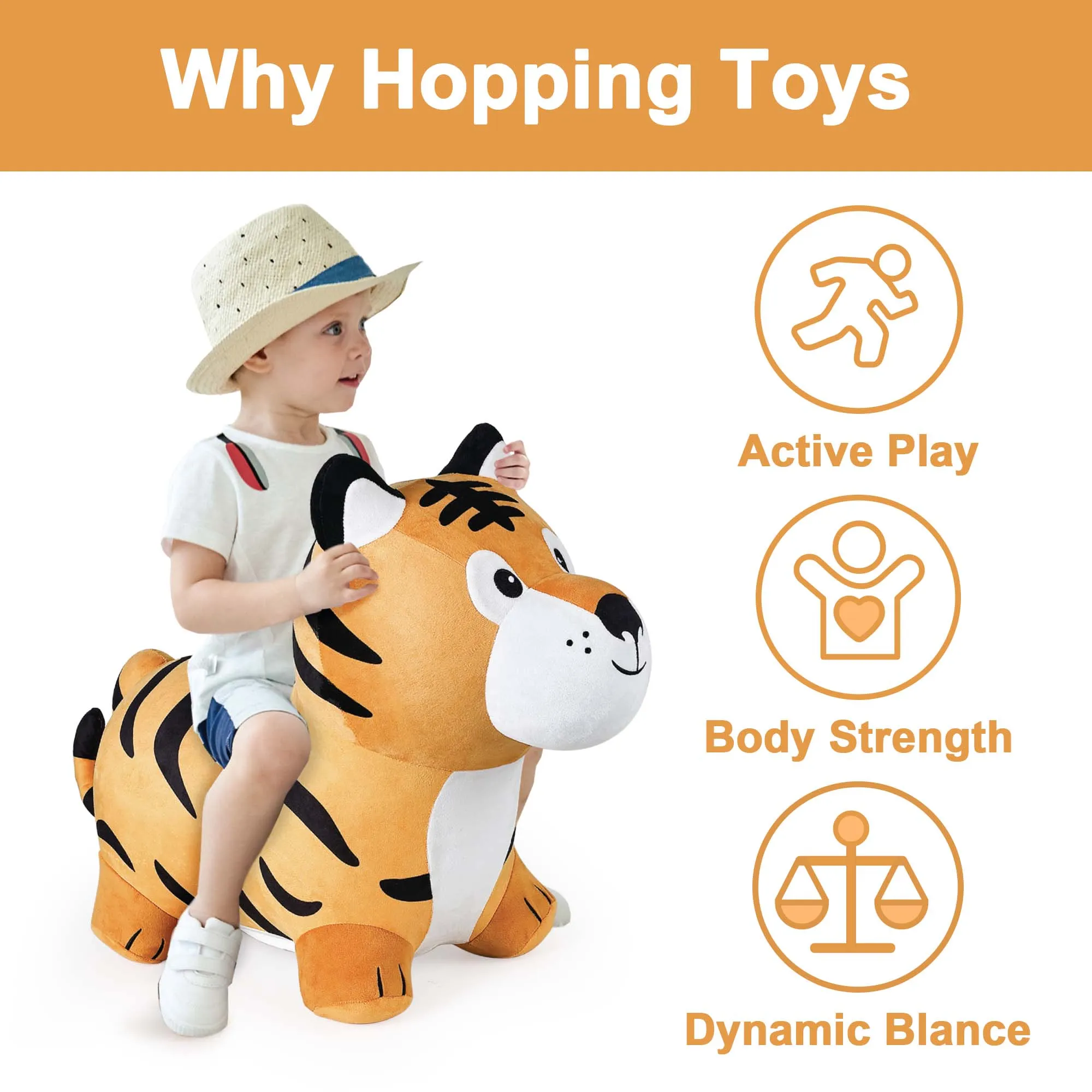 Tiger Bouncy Pals Horse Plush Hopping Animal Toys