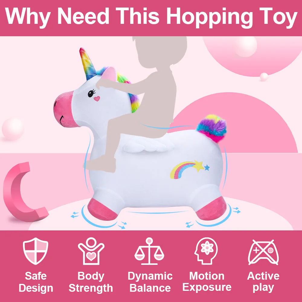 Unicorn Bouncy Pals Horse Plush Hopping Animal Toys