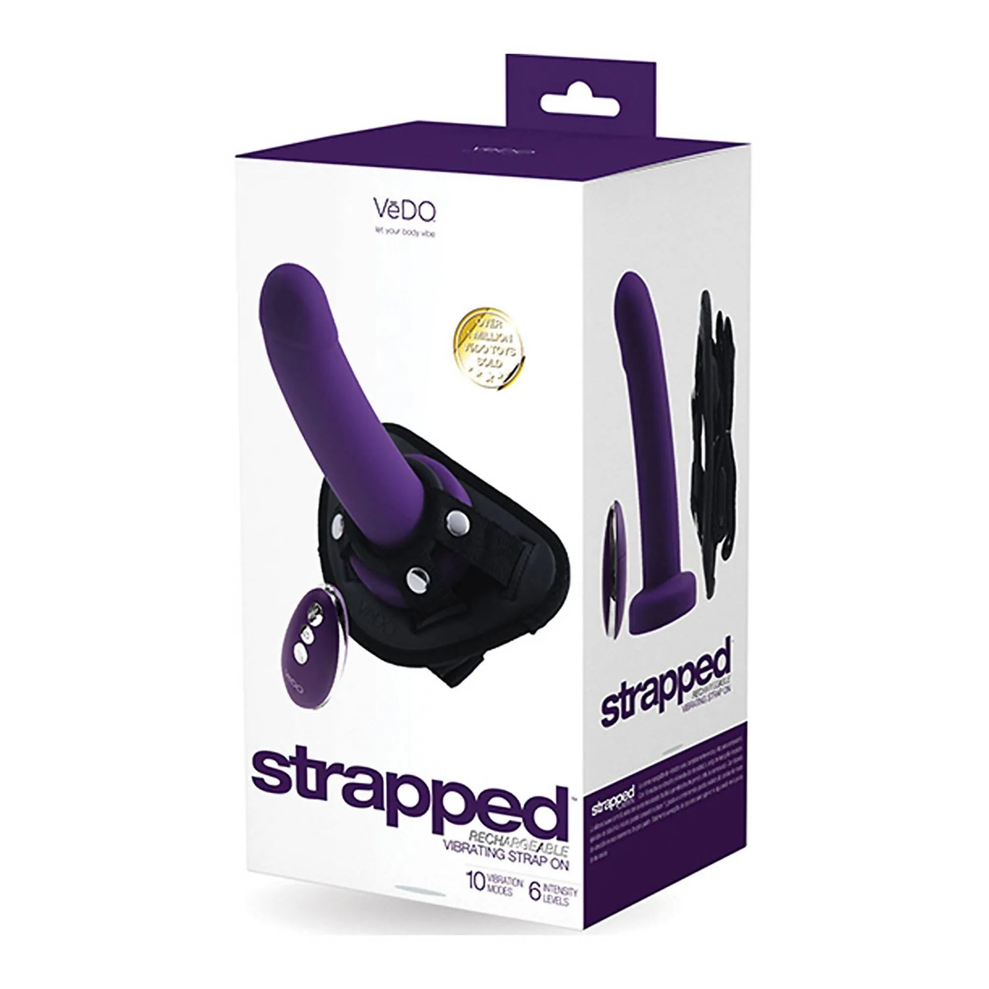 VeDO STRAPPED Rechargeable Vibratiing Strap On - Deep Purple