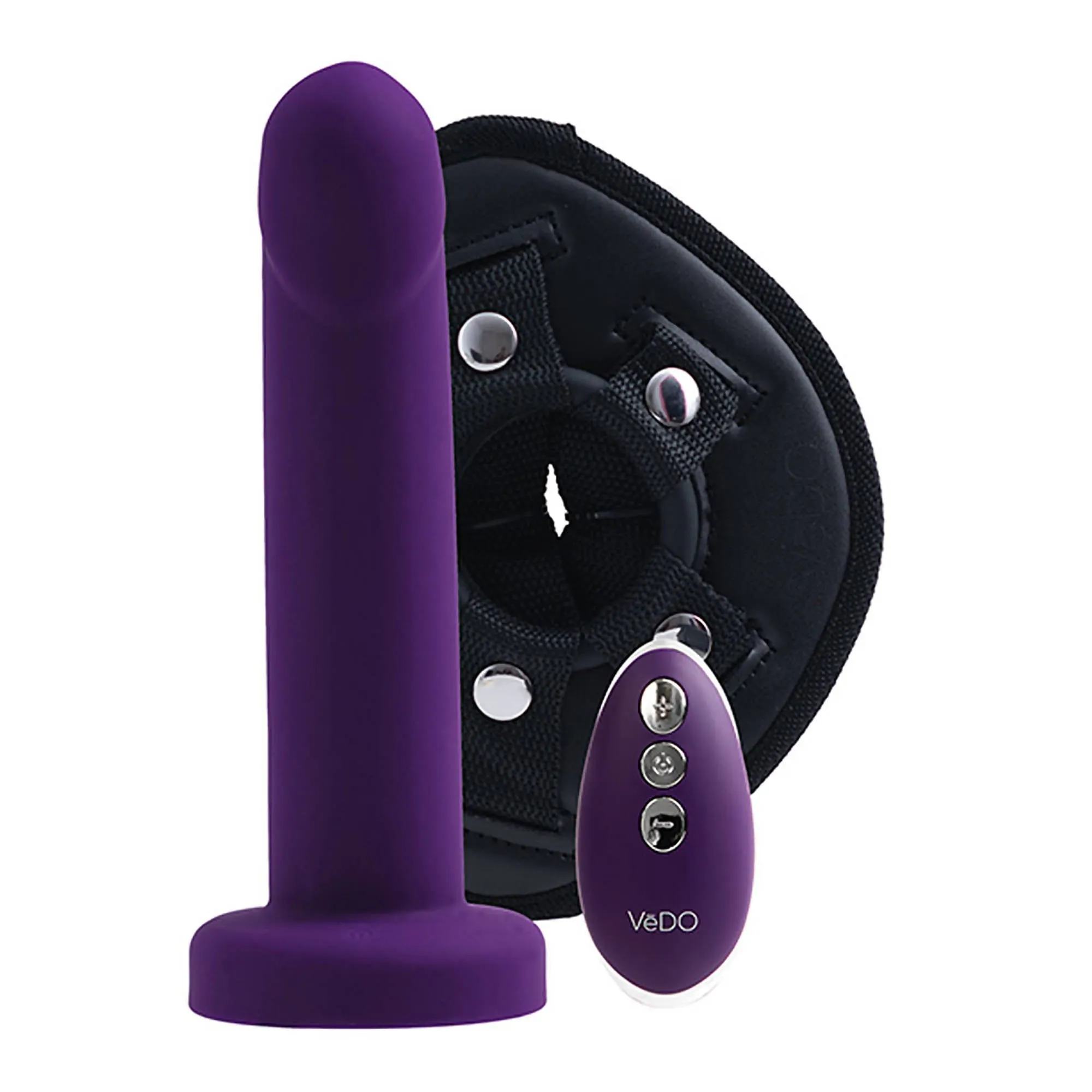 VeDO STRAPPED Rechargeable Vibratiing Strap On - Deep Purple